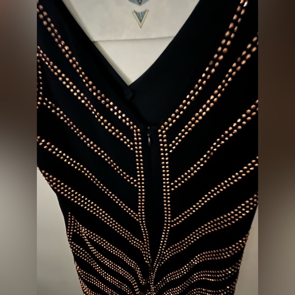 SOLD- Party Dress with Sequins, Navy dark blue and gold 💕 - Picture 8 of 10